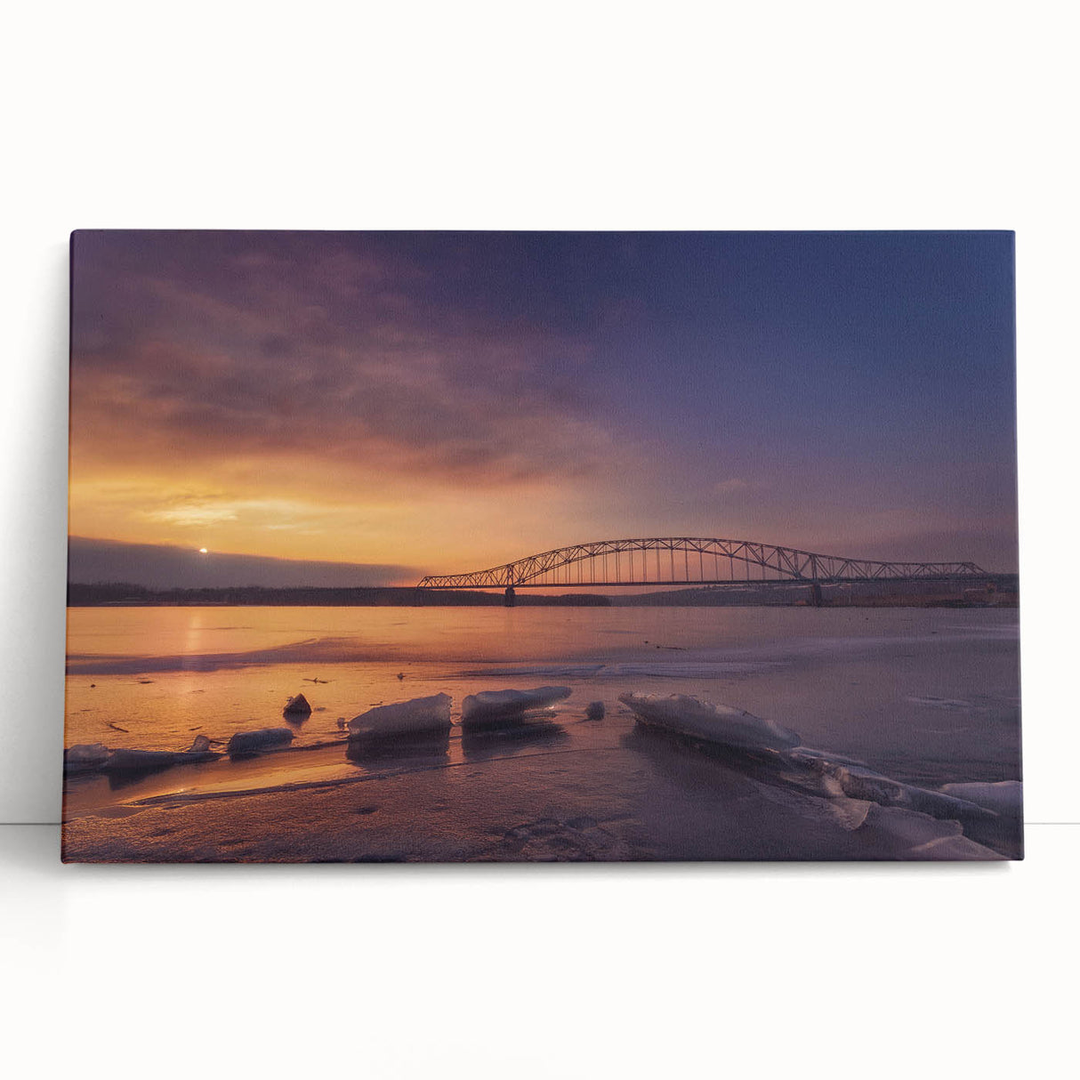 Black and white photo of Mississippi scenery on large stretched canvas, ideal for kitchen wall art or bedroom.