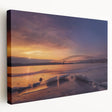 Mississippi river landscape on large stretched canvas, featuring muted green and blue tones, ideal for kitchen wall art.