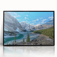Large abstract wall art of Montana Glacier in muted blue and gray tones on a framed acrylic.
