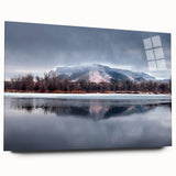 Large abstract wall art depicting Nebraska scenery in muted earth tones, printed on acrylic glass.