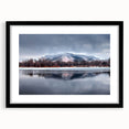 Extra large abstract art print featuring vibrant, colorful textured scenery of Nebraska, framed in black.