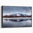 Black and white landscape art painting of Nebraska scenery on a framed canvas, suitable for bedroom wall decor.