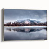 Framed canvas of a Nebraska landscape painting in muted earth tones, ideal for living room decor.