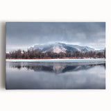 Black and white photograph of a Nebraska landscape on a large stretched canvas, ideal for kitchen wall art.