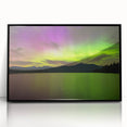 Large abstract wall art depicting a serene New Hampshire landscape in cool blue and green tones on a framed acrylic print.