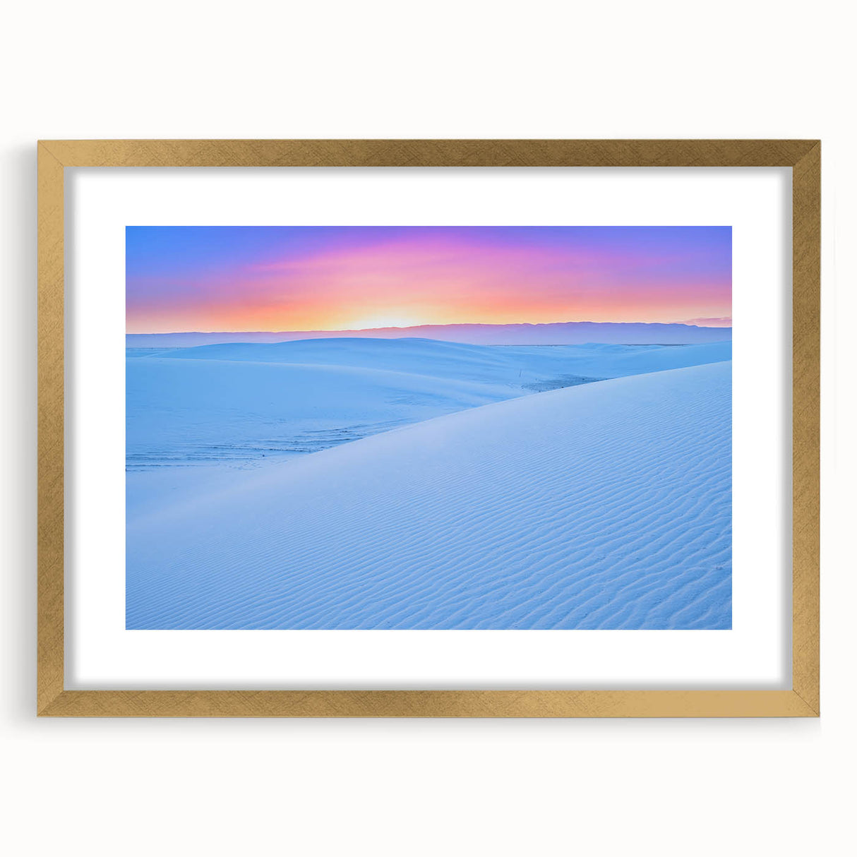Extra large wall art featuring abstract depiction of White Sands, New Mexico in textured shades of cream and beige.