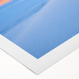 Art deco poster featuring the serene White Sands landscape in pastel shades on a rolled canvas, ideal for dining room decor.