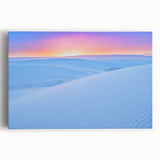 Black and white photograph of White Sands, New Mexico on stretched canvas, suitable for kitchen wall art.