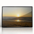 Large abstract wall art depicting Cape Hatteras, featuring muted blue and gray tones on a framed acrylic.