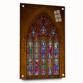 Large abstract wall art depicting a vibrant Durham, North Carolina skyline on acrylic glass.