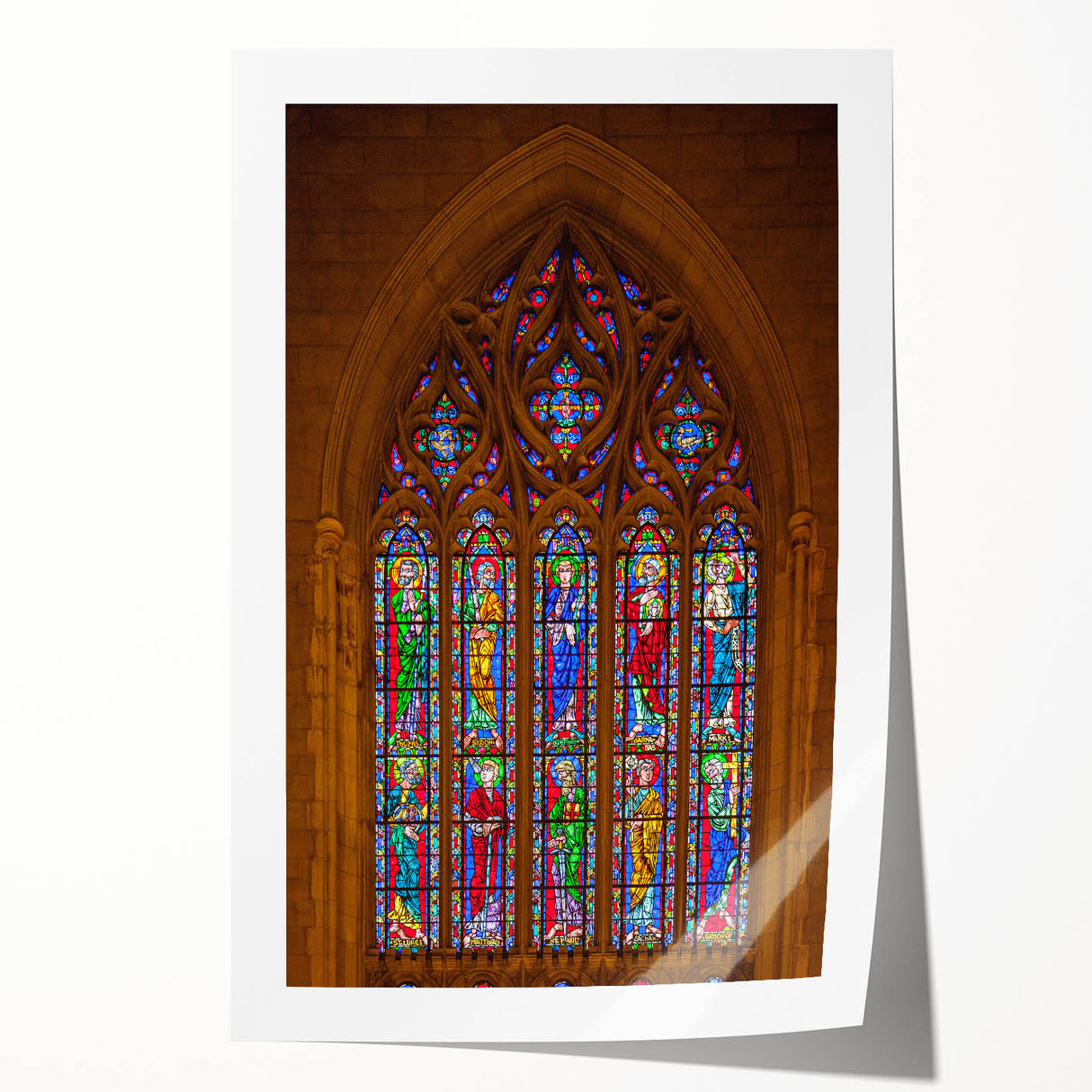 Rolled canvas print of Durham, North Carolina scenery with vibrant green and blue tones, suitable for art wall dining room.