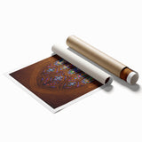 Extra large rolled print of Durham, North Carolina, featuring muted floral designs, ideal for classy bathroom wall art.