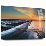 Acrylic print of Outer Banks, North Carolina in muted blue and gray tones, ideal for bedroom or dining room art.