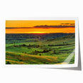 Extra large rolled print depicting North Dakota scenery with muted earth tones, ideal for art wall dining room.