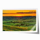 Extra large rolled print depicting North Dakota scenery with muted earth tones, ideal for art wall dining room.