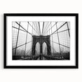 Extra large colorful art print of the Brooklyn Bridge in abstract style, with vibrant hues on textured canvas.