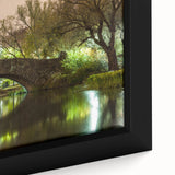 Extra large framed canvas featuring a textured depiction of Central Park with vibrant green and black colors.