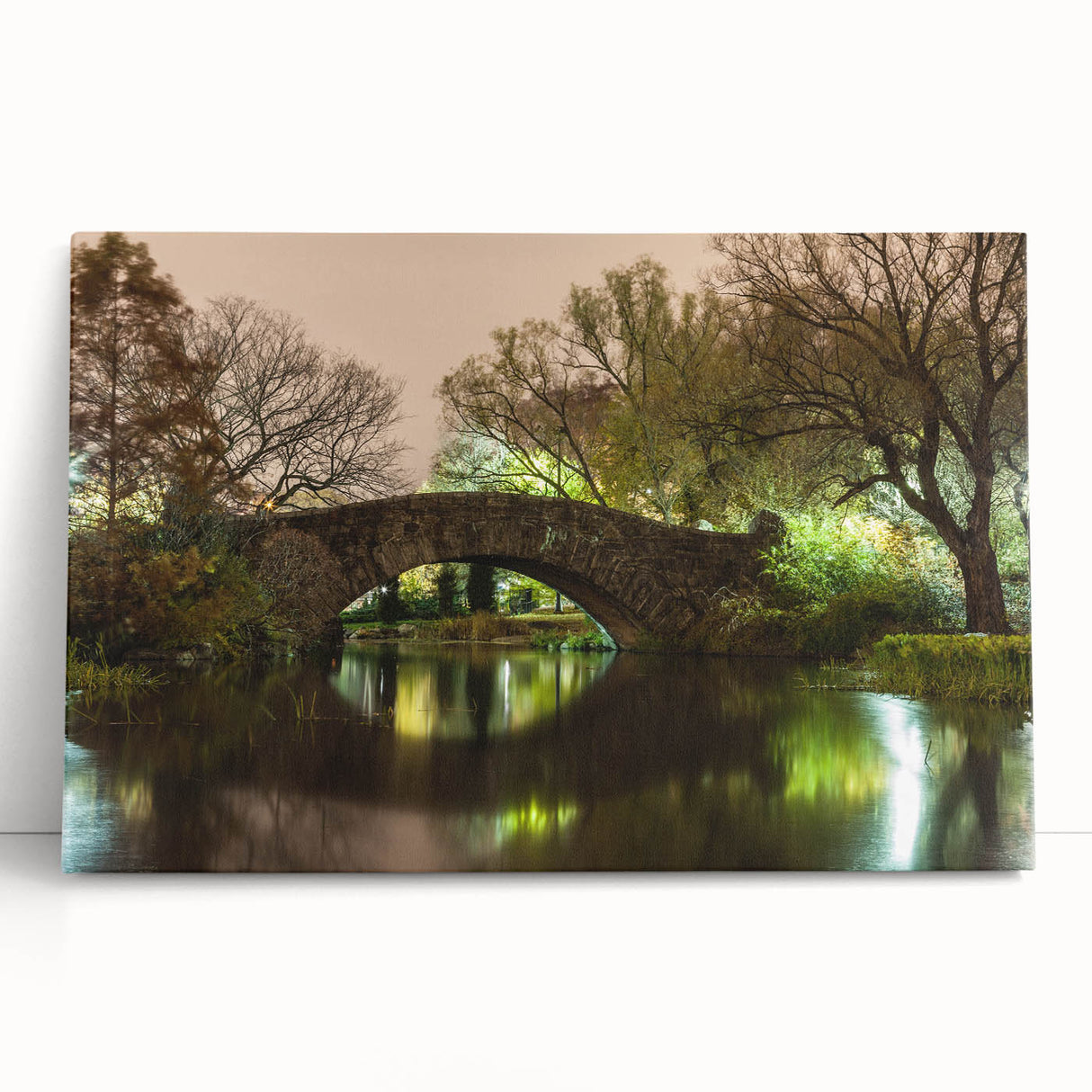 Black and white stretched canvas of Central Park, ideal for kitchen wall art with a large format.