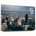 Acrylic glass print of the Chrysler Building in grayscale tones, suitable for bedroom or dining room decor.