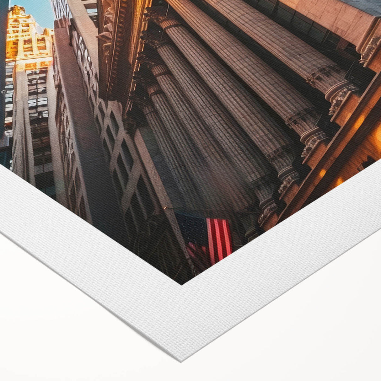 Art deco poster of New York City skyline in monochrome, printed on rolled canvas, suitable for dining room walls.