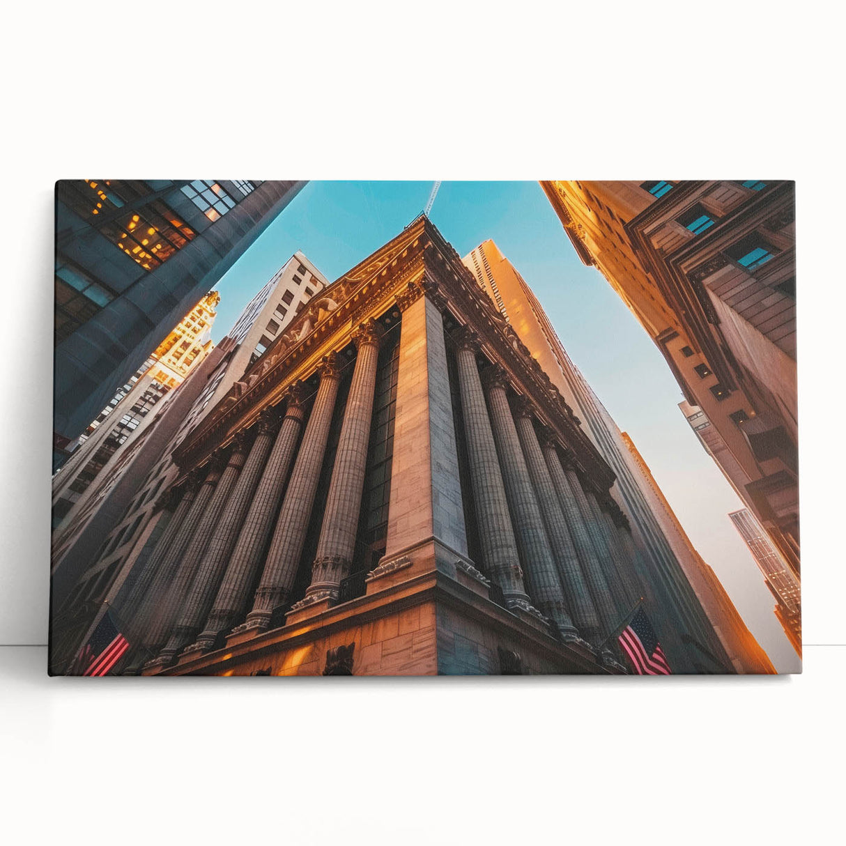 Black and white stretched canvas of the NYC skyline, ideal for kitchen wall art or bedroom ambiance.