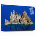 Acrylic print of Crater Lake in Oregon, featuring vivid blue and green tones, suitable for bedroom or dining room decor.