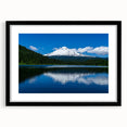 Abstract art print of Oregon's Mount Hood in vibrant colors on a textured, extra-large framed canvas.