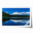 Rolled print of Mount Hood in Oregon with pastel pink and blue sky, ideal for art wall dining room.