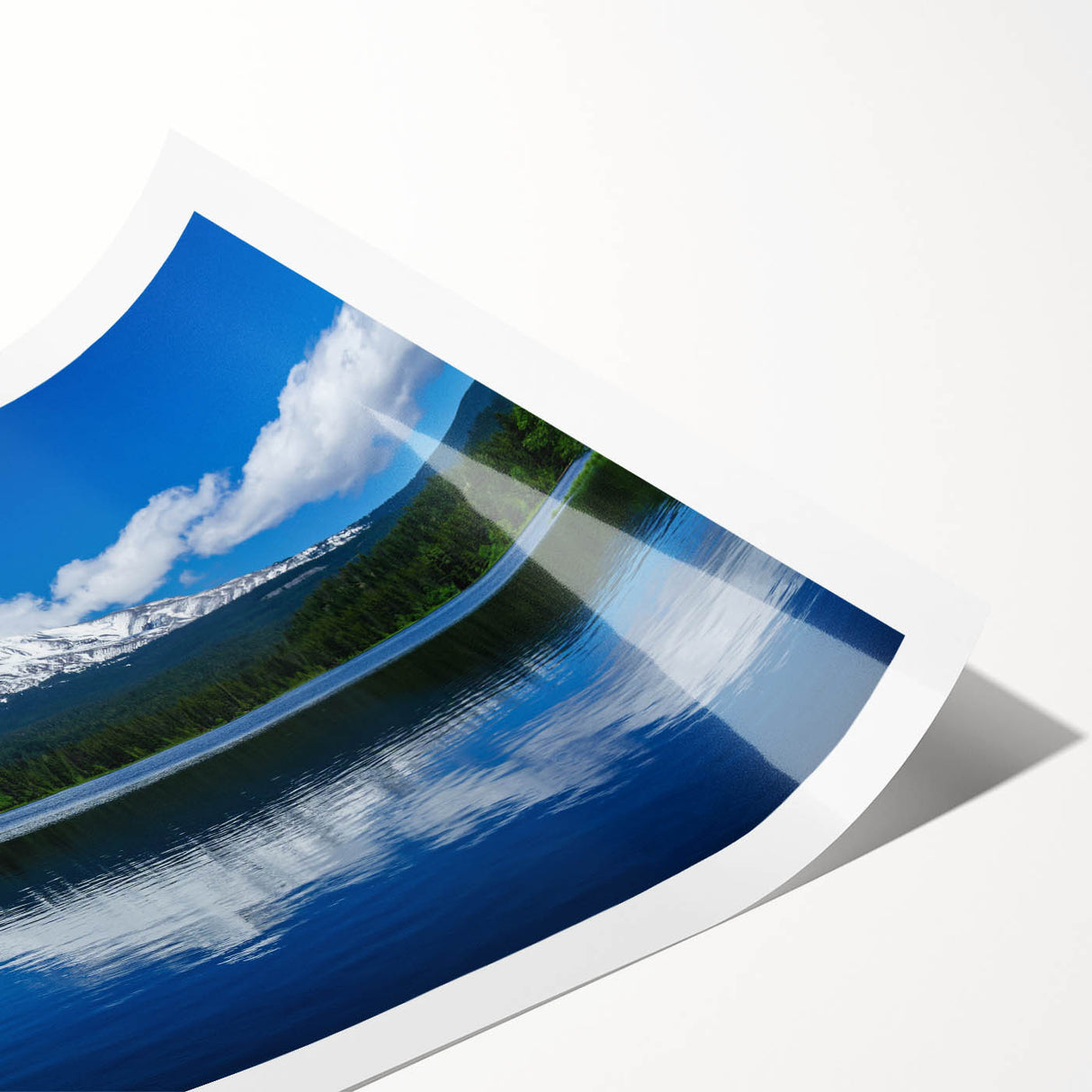 Extra large wall art featuring a line art depiction of Mount Hood, Oregon, in muted gray tones on rolled canvas.