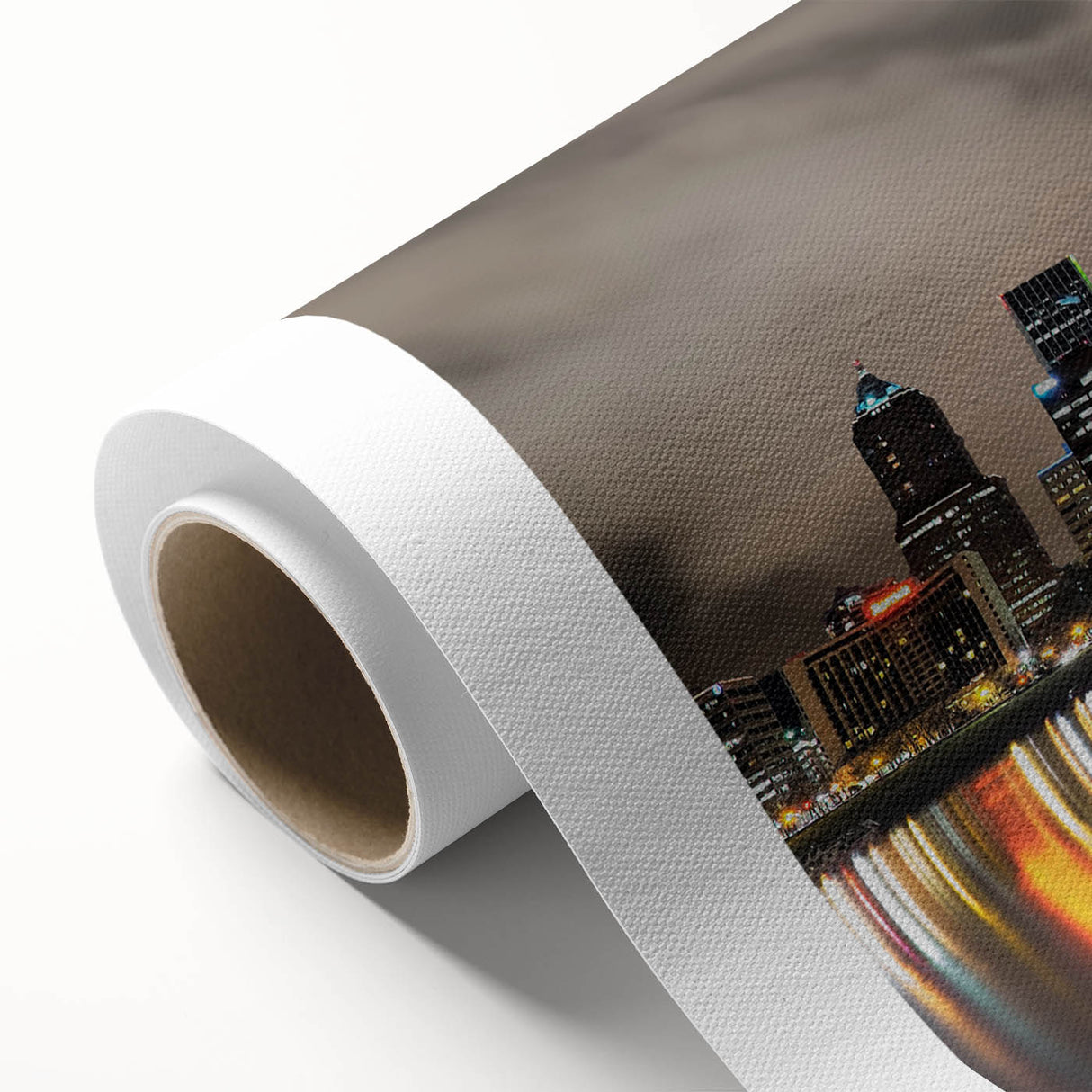 Art deco poster of Portland, Oregon skyline in pastel shades on rolled canvas, ideal for nursery wall art.