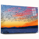 Large abstract wall art depicting a vibrant Pennsylvania scenery on acrylic glass, suitable for bedroom or dining room decor.