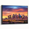 Black and white framed canvas of Phoenix valley landscape, ideal for bedroom wall decor.
