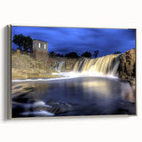 Framed canvas landscape art painting of South Dakota scenery in muted earth tones, ideal for living room decor.
