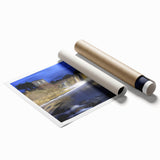 Extra large rolled print featuring a serene South Dakota landscape with soft floral accents in muted earth tones.