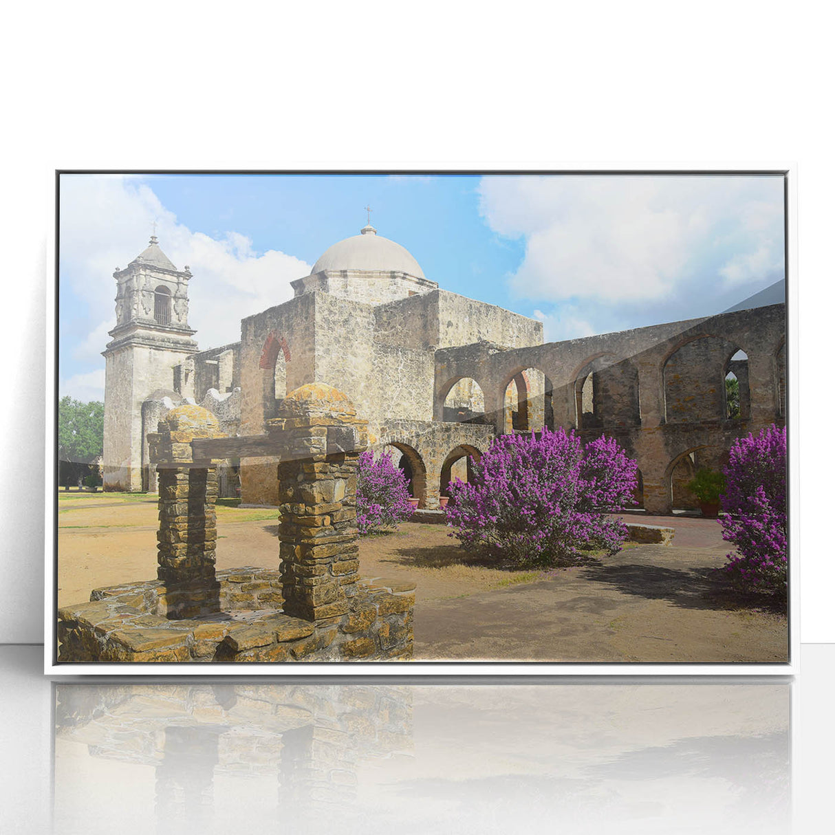 Acrylic print of San Antonio skyline in art deco style, featuring pastel colors, ideal for modern nursery wall decor.