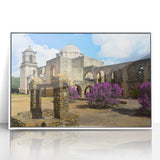 Acrylic print of San Antonio skyline in art deco style, featuring pastel colors, ideal for modern nursery wall decor.
