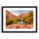 Abstract art print of Zion National Park in vibrant, colorful hues on a textured, extra large canvas.