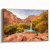 Framed canvas depicting a vintage-style landscape of Zion National Park in muted gold and black tones.
