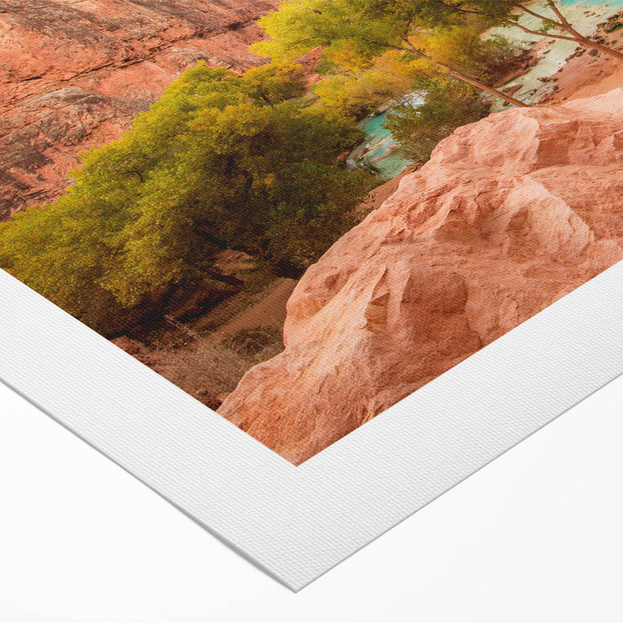 Art deco poster of Zion National Park in muted earth tones on rolled canvas, suitable for dining room decor.