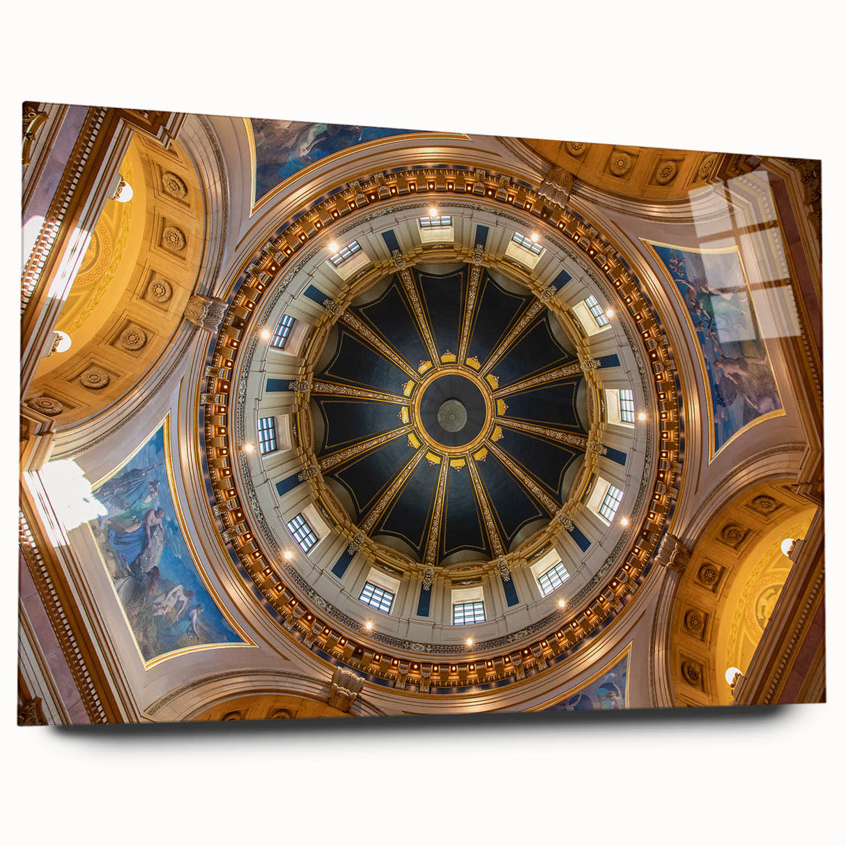 Acrylic print of the Washington DC Capitol in muted sepia tones, suitable for bedroom or dining room decor.