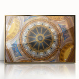 Acrylic print of Washington D.C. Capitol in gold tones, ideal for modern art wall decor.
