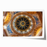 Extra large rolled print of the Washington D.C. Capitol surrounded by pink cherry blossoms, ideal for art wall dining room.