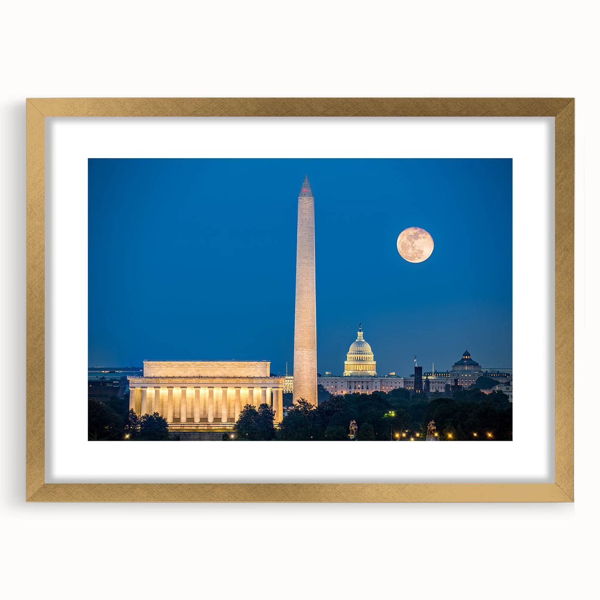 Extra large framed wall art of abstract Washington D.C.