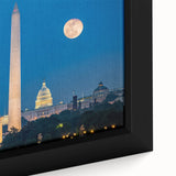 Extra large, textured black wall art depicting the Lincoln Memorial in vibrant colors, ideal for living room decor.