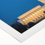 Art deco poster of the Lincoln Memorial in muted sepia tones on rolled canvas, suitable for dining room or bathroom wall art.