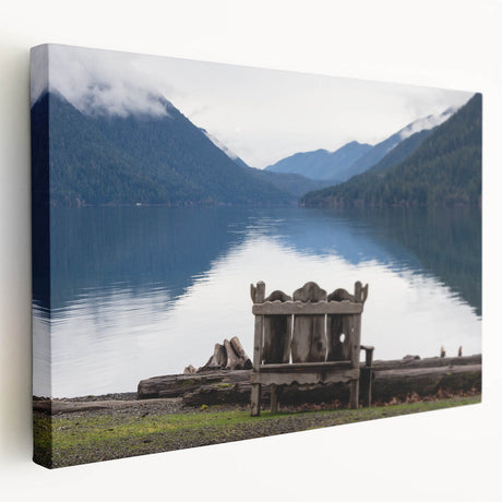 Olympic National Park landscape on large stretched canvas, featuring lush green tones, ideal for kitchen wall art.