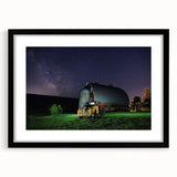 Extra large abstract art print of colorful, textured scenery of Palouse, USA, in a black frame, ideal for living room decor.