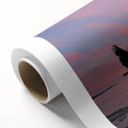 Art Deco style poster of Seattle skyline in muted blue and gray tones on rolled canvas, ideal for nursery wall art.