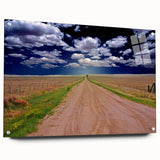 Acrylic print of a West Virginia landscape in muted earth tones, ideal for dining room decor.