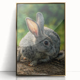 Large art print featuring a mid-century modernist spring scene in pastel shades on a framed acrylic.